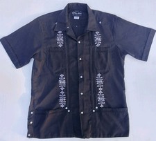 guayabera ra-had sz 42 mens shirt mexico embroidered short sleeve button down