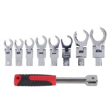 Flex Head Flare Nut Wrench Set 9pcs 180 Metric Steel Brake Line Ratchet W Flex Head Flare Nut Wrench Set 9pcs 180 Metric Steel Brake Line Ratchet W