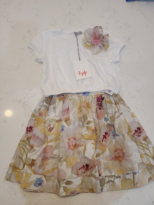 il gufo girls floral 2 Piece Set Size 2T. NEW WITH TAGS