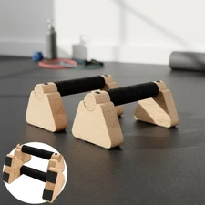 Multi-Functional Handstand Training System - Wooden Push Up Bars - 12.4" Height