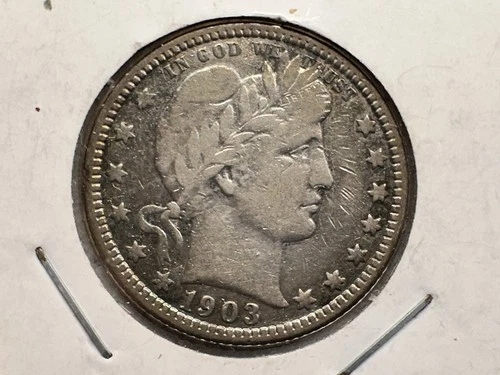1903-O Barber Quarter 90% Silver, VG quality