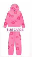 Denim Tears Mono Cotton HOODIE  PANTS Pink Size L, NEW , unisex