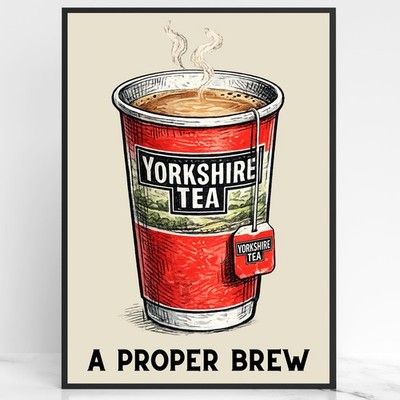 Yorkshire Wanddruck Poster Home Interior A Proper Brew Northern Slang Dialekt