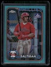 2024 Topps Pro Debut #PDC-179 Devin Saltiban Chrome Aqua Refractor #/75