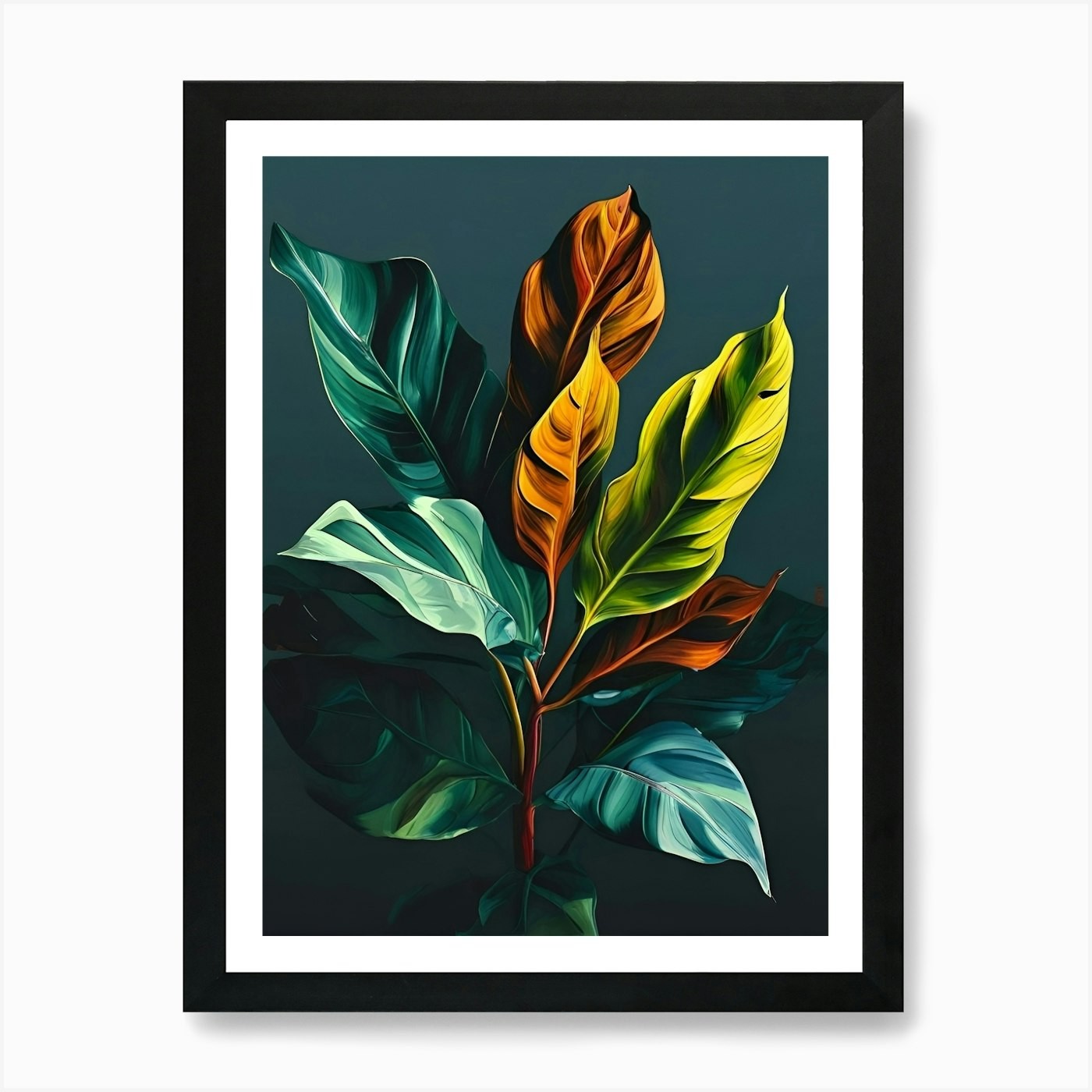 Framed Leaves Of The Tree 1 Art Print Canvas Wall Decor Picture Poster