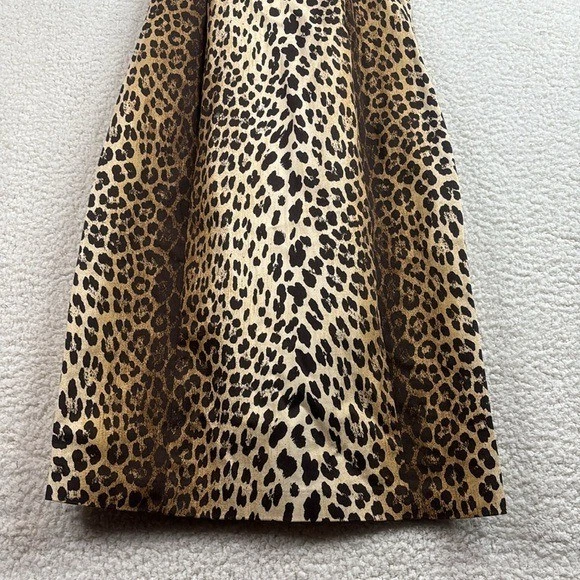 Abito midi donna Love Moschino stampa leopardata seta cotone senza maniche nuovo senza etichette PICCOLO