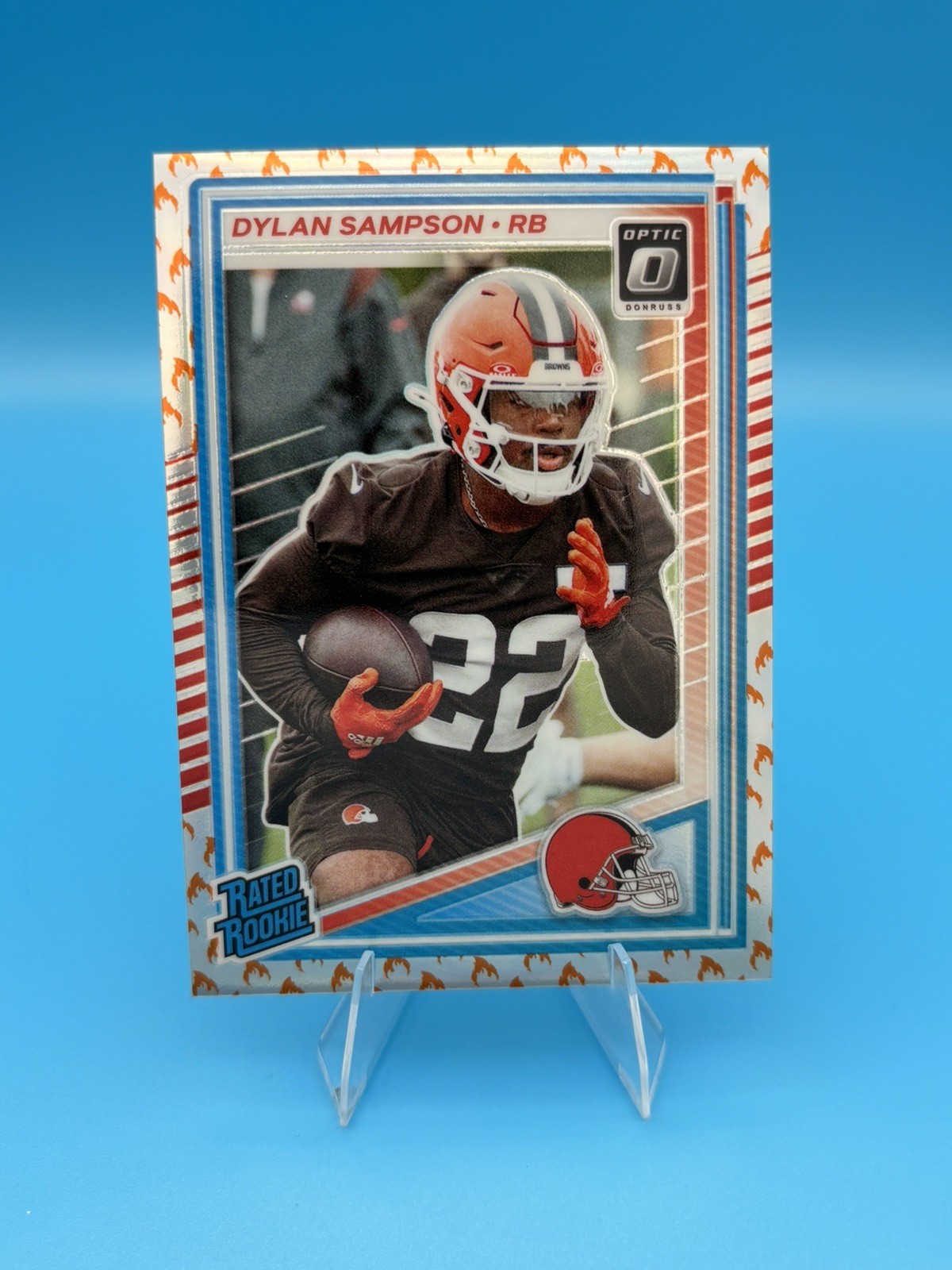 2025 Donruss Optic - Dylan Sampson Rated Rookie Fire Emoji Browns #238 (RC)