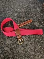 VTG Dooney Bourke Red SURCINGLE Stretch Leather Belt SZ 38 Elastic Mens Rare