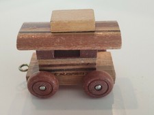 Toy Train Caboose Wood Small 2 Inch Has Some Wear