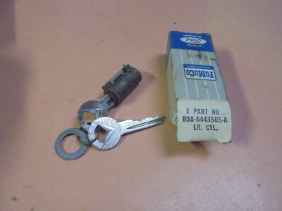 Vintage NOS Ford Trunk Lock Assy with keys B9A-6443505-A
