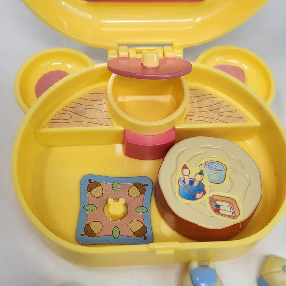 JUEGO VINTAGE ÉPOCA HAMTARO HAM-HAM BIJOU'S AMARILLO COMPACTO CON ACCESORIOS Foto 3 de 4