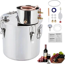 10Gal Alcohol Distiller Spirits Kit With Rapid Cooling Silicone Tube Wine Making