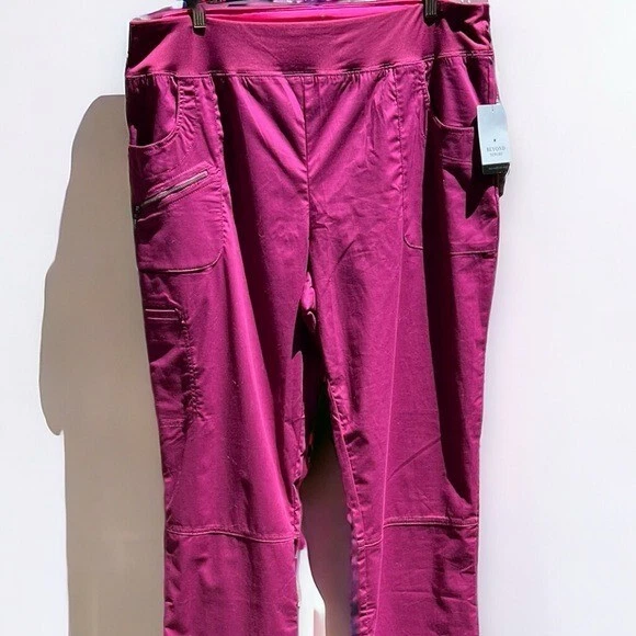 🌻NEW w/tags Beyond Scrubs Wine Color Abby Yoga Pants Size XL Tall. - Image 2 of 4