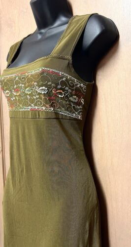 My Michelle Women's M Embroidered Hippy Midi Dress Sleeveless Vintage Y2K - Picture 2 of 7
