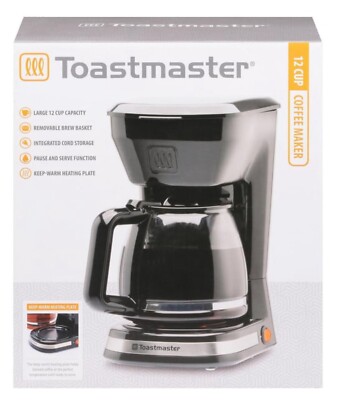 Toastmaster  12-cup Coffee Maker Pause/Server Cord Storage New