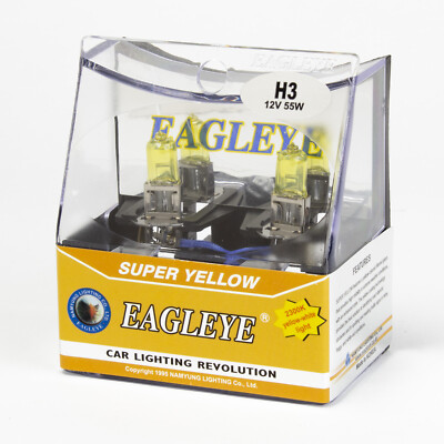 Eagleye Super Yellow 2300K H3 12V 55W Headlight bulbs (Pack of 2)