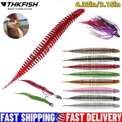 THKFISH 6pcs Soft Plastic Fishing Lures Worms Fishing Lures Small Fishing Lures