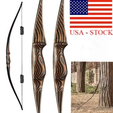 20-70lb Archery 54" Handmade Traditional Recurve Bow Hunting Laminated Longbow