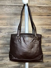 The Sak Brown Leather Stitch Shoulder Bag P24