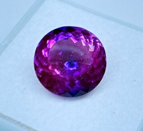 Piedra preciosa suelta redonda de zafiro Montana rosa púrpura natural de 8,85... - Imagen 6 de 12