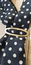 Brushed Goldtone Oval Pinch Bar Scarf Clip - Scarf Is Not Included