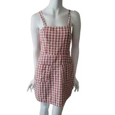 ASOS DESIGN Square Neck Linen Mini Sundress in Gingham Check 