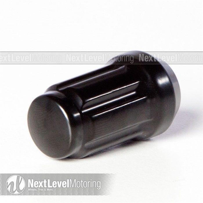 20-Pack Tuner Style Racing Lug Nuts - 12x1.25 Hex, Black Finish With Key