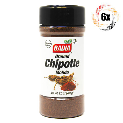 6x Shakers Badia Ground Chipotle Seasoning | 2.5oz | Gluten Free & MSG Free