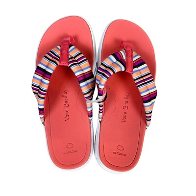 VB Cloud By Vera Bradley  Bohemian Stripe Flip Flop Thong Washable Comfort Sz 5