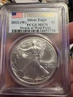 Ms70 Graded Silver Eagle Dollar $1 Coin Struck In West Point 2012