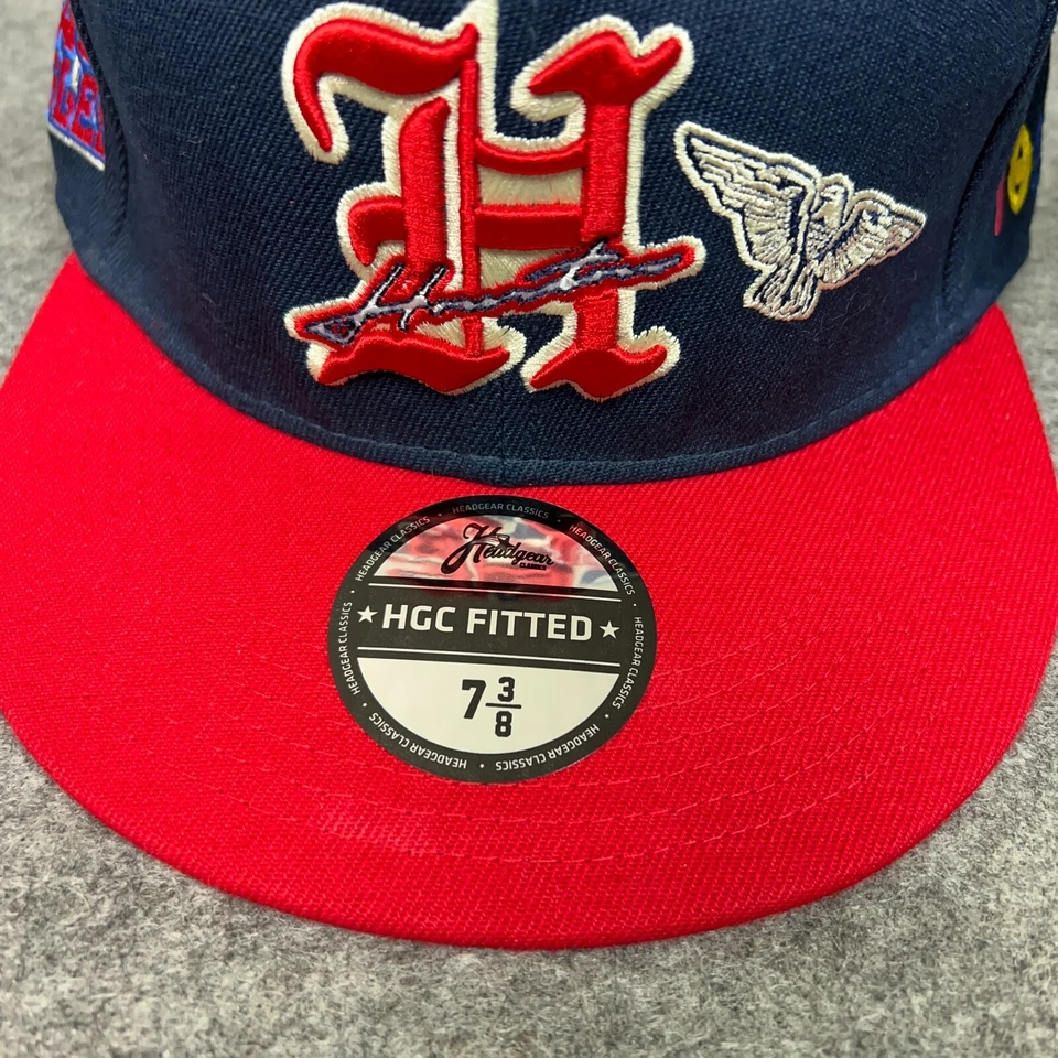 Gorra de béisbol Houston Black Eagles para hombre 7 3/8 ajustada azul rojo liga negra Foto 3 de 4