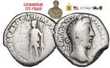 Ancient Roman Empire Coin Silver Denarius COMMODUS 177 - 192 AD Authentic #32412