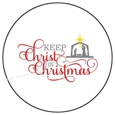 KEEP CHRIST IN CHRISTMAS ENVELOPE SEALS LABELS STICKERS PARTY FAVORS