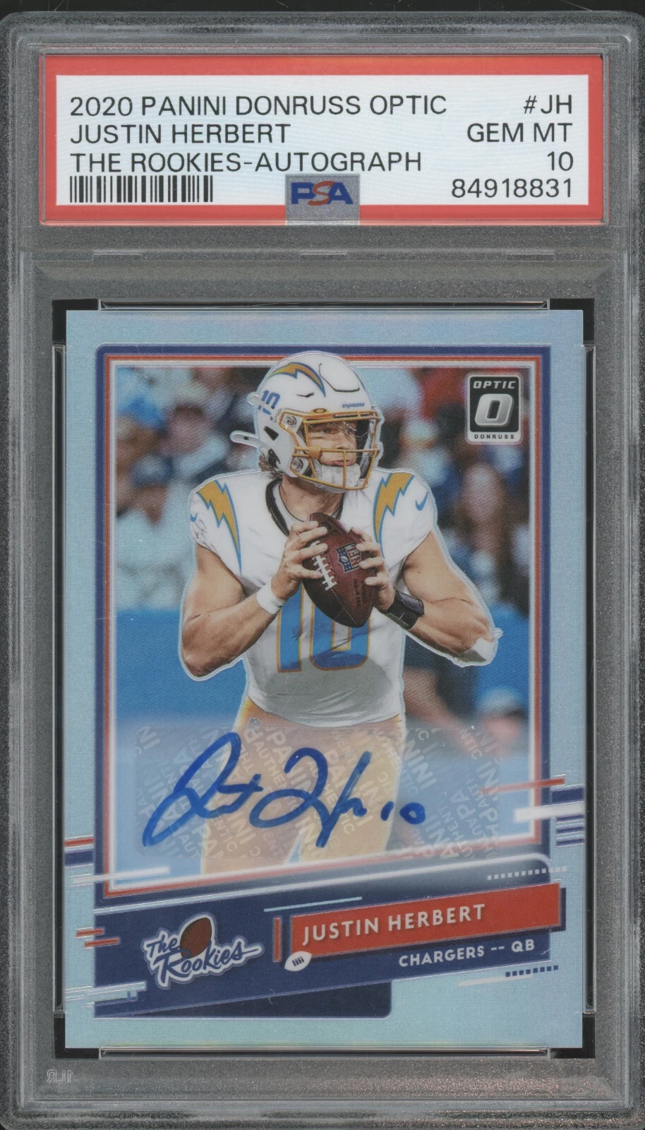 Justin Herbert Panini Donruss Optic the Rookies #JH Autograph