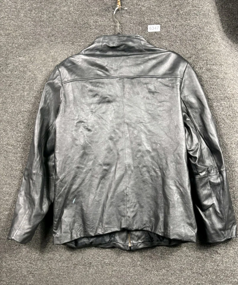 Chaqueta de motociclista Jessica Holbrook de cuero genuino para mujer talla L negra cremallera completa *LEER Foto 2 de 4