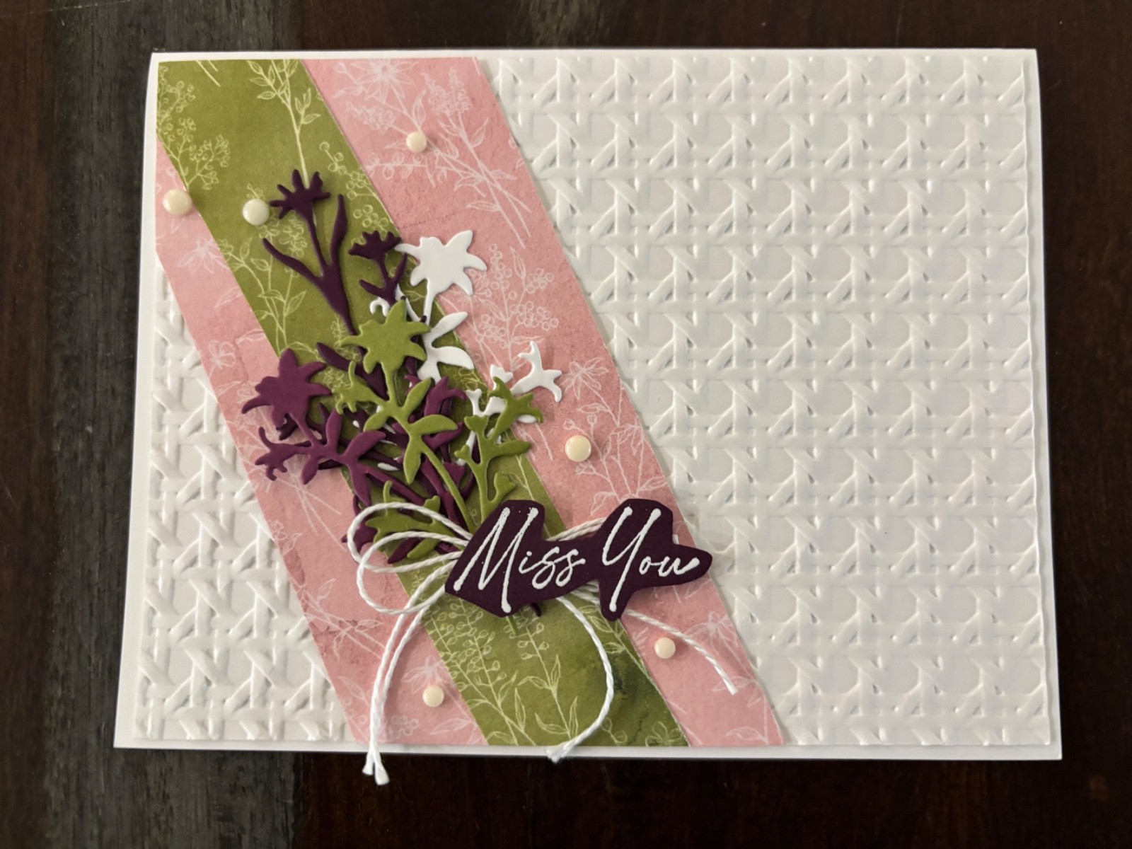 Stampin Up  Cane Weave 3D Embossing Folder EUC! BONUS CARD!!