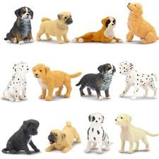 TOYMANY 12 Stück Mini Hund Tierfiguren, Realistische Hundefiguren Spielzeugse...
