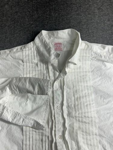 VTG Brooks Brothers Tuxedo Shirt Mens 16 34 Pleated French Cuff USA 80’s 90’s
