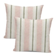Pillow Covers 18x18 Inch 2 Pcs Boho 18" x 18" Pack of 2 Pink Sage Green
