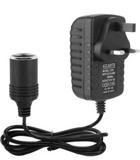 Car Power Inverters 240V 2A AC Mains to 12V DC, Plug Adapter, Cigarette UK Plug