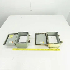 Hoffman A-806CH 8" x 6" x 3-1/2" Electrical Enclosure W/Backplate Lot Of 2