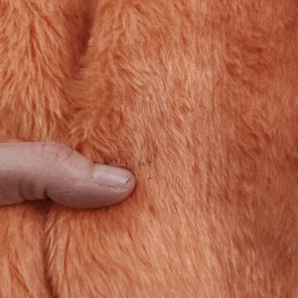 Bata Sherbet Naranja Peludo Pila Alta Años 60/70 De Colección M Medio Slv Cinturón Acogedora Un Bolsillo Foto 3 de 4