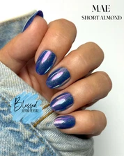 Red Aspen Press On Nails ~Mix a Drink, Mae ~Short ~Almond~Purple~Glaze~Shiny