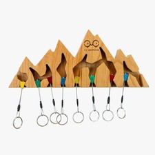 YY Vertical Keyholder XL - Cherry Wood Climbing Nut Key Rack