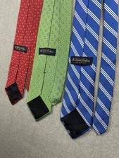 Brooks Brothers Stain Resistant Tie Lot Mens One Size Multicolor Silk USA READ