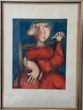 ENRICO BAJ - Acquaforte - Isabelle d'Angoulême, épouse de Jean Sans Terre (1979)