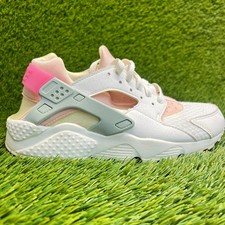 Nike Air Huarache Run Girls Size 5.5Y White Pink Walking Running Shoes Sneakers