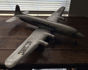 Marx 1950’s DC-4 Vintage Pan American World Airways pressed steel Toy Plane