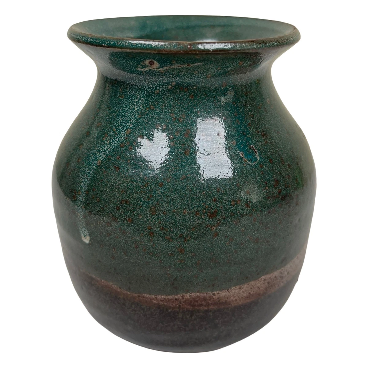 手工制作绿色陶瓷花瓶| eBay