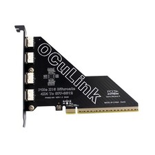 PCIe 4.0 X16 to 4 Ports Oculink SFF-8611 8612 Adapter Card Support7243